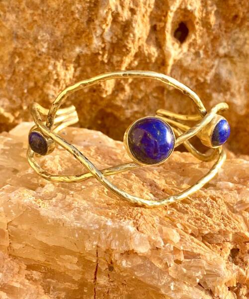 Pulsera posidonia treasures lapislázulis latón