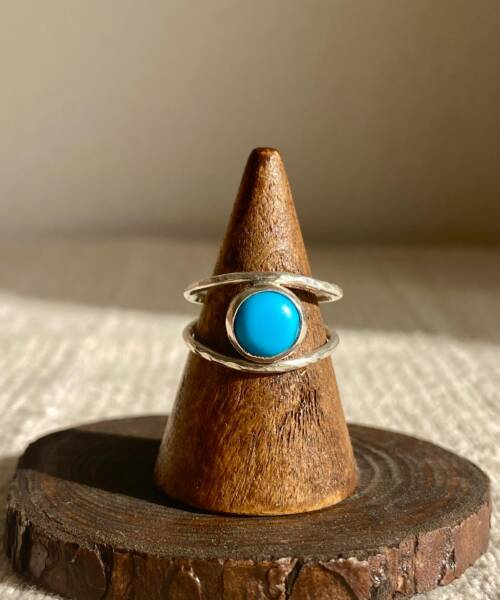 anillo horus turquesa plata ajustable