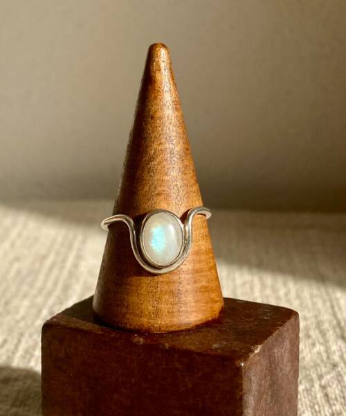 anillo plata piedra luna be water